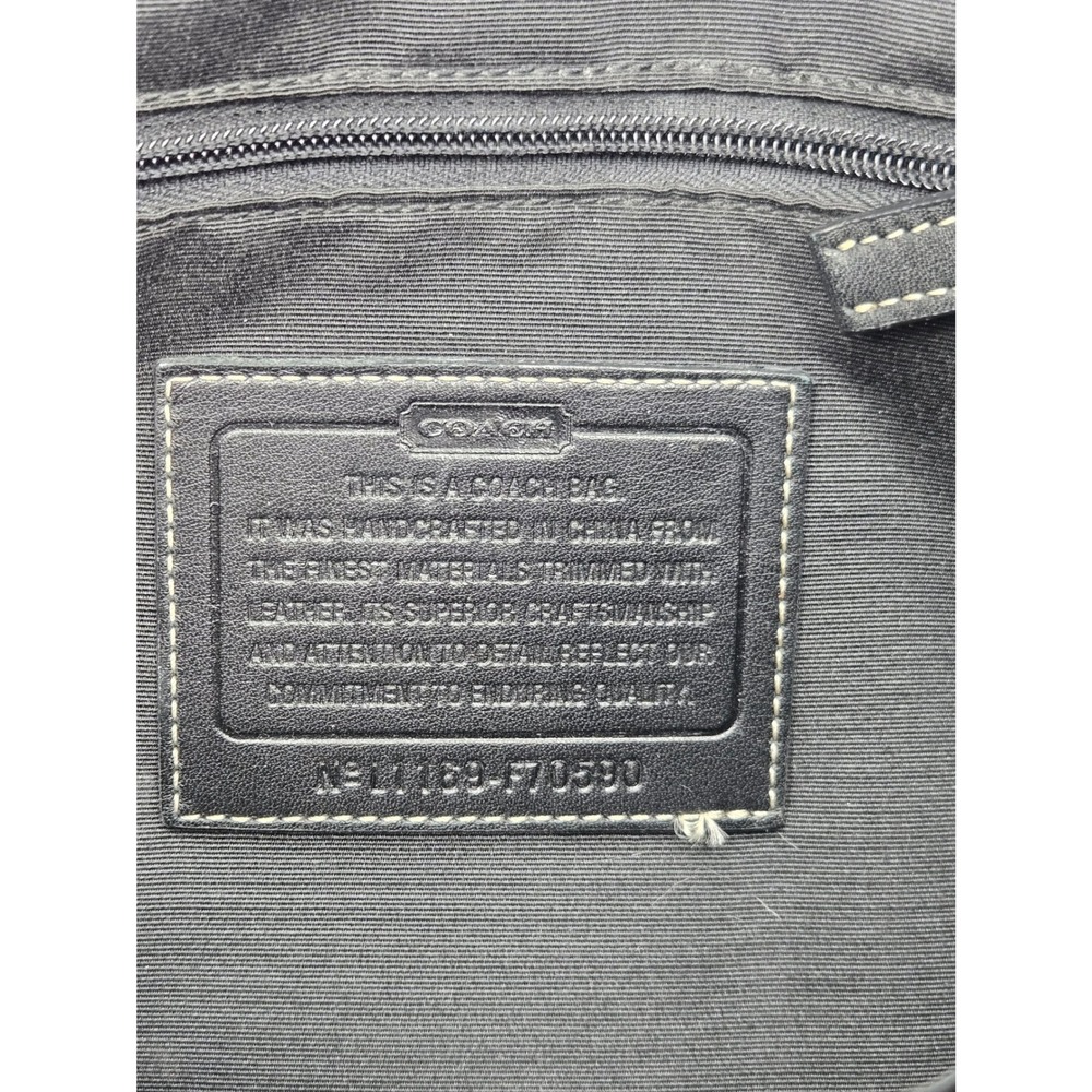 Coach Heritage Stripe Signature Messenger Bag Black Grey Crossbody F70590 - Picture 8 of 16